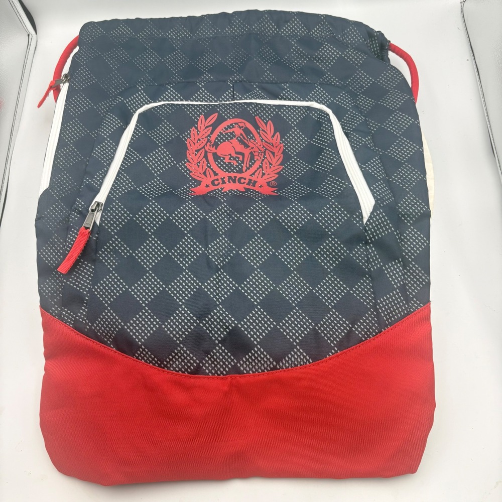 Cinch Drawstring‎ Backpack Bag Unisex Navy Red NEW Western Rodeo FAA